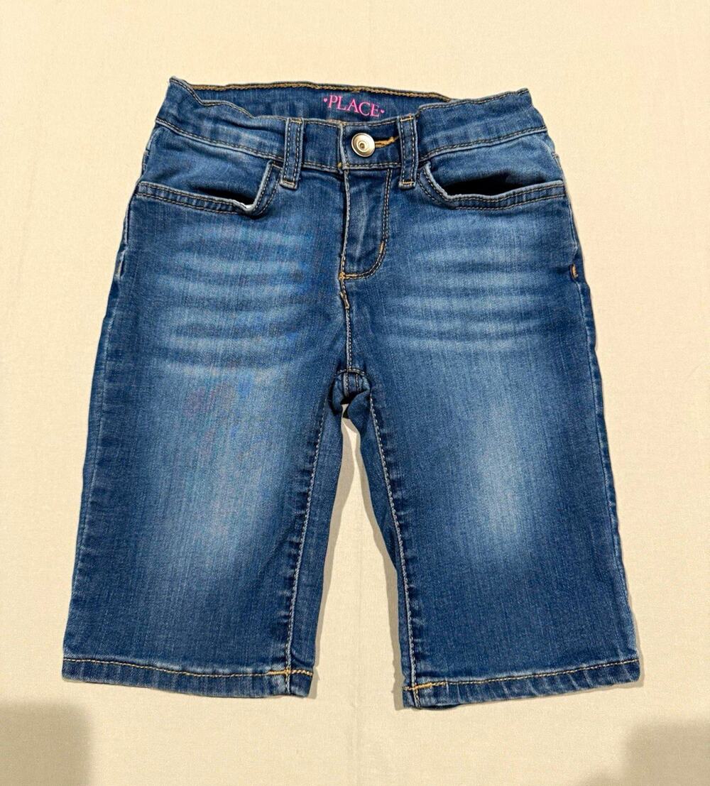 The Children's Place Girls Blue Denim Skimmer Shorts Size 6X/7